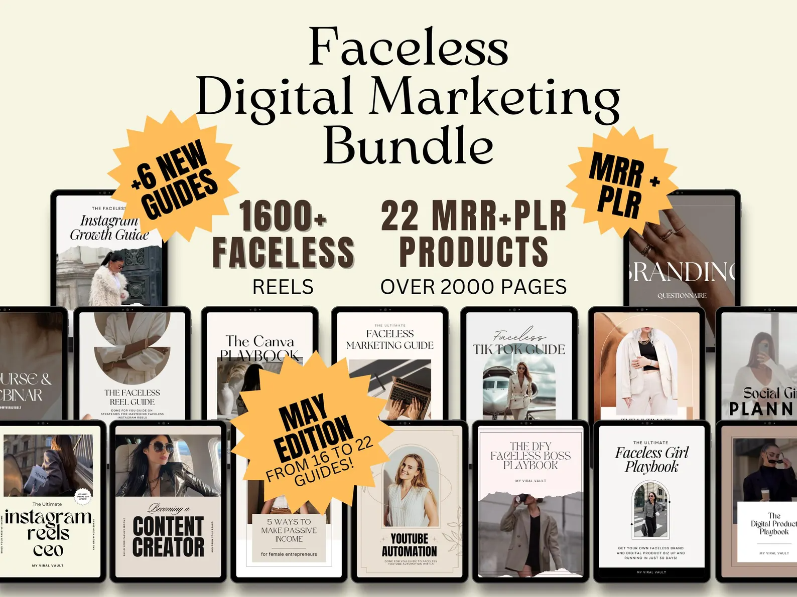 22 Faceless Digital Marketing MRR Products